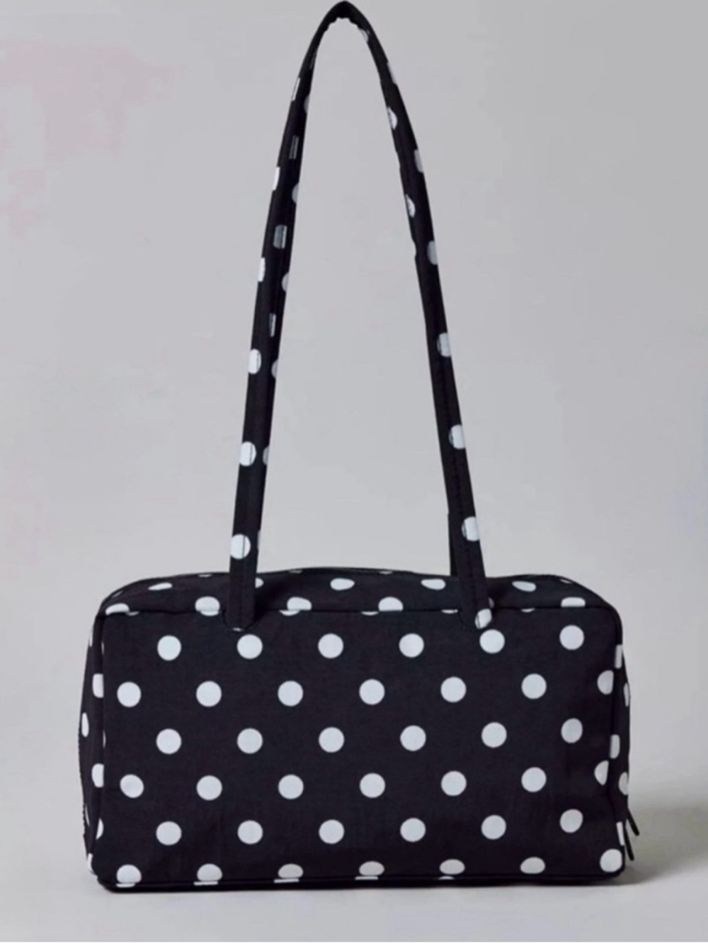 BAGGU UO Exclusive Nylon Bowler Bag - Black & White Polka Dot
